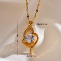 Ig Style Shiny Love Copper Plating Inlay Zircon Pendant Necklace main image 4