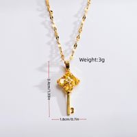 Simple Style Shiny Star Key Copper Plating Inlay Zircon Pendant Necklace main image 3
