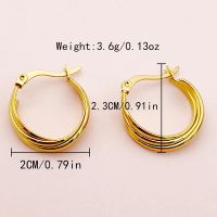 1 Pair Vacation Beach Simple Style C Shape Lines Plating 304 Stainless Steel 14K Gold Plated Ear Studs main image 9