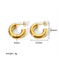 1 Pair Retro C Shape Polishing Plating Stainless Steel 18K Gold Plated Ear Cuffs sku image 1