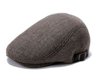 Men's Basic Retro British Style Solid Color Curved Eaves Beret Hat sku image 5