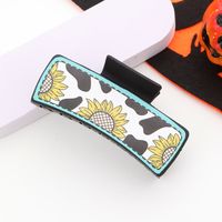 Women's Simple Style Sunflower Pu Leather Hair Claws sku image 1