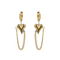 1 Pair Modern Style Simple Style Geometric Star Heart Shape Stainless Steel Drop Earrings sku image 1
