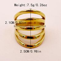 304 Stainless Steel 14K Gold Plated French Style Modern Style Classic Style Plating Solid Color Rings main image 6
