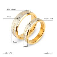 304 Stainless Steel 18K Gold Plated Simple Style Inlay Letter Heart Shape Artificial Gemstones Rings main image 4