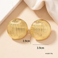 1 Pair Simple Style Classic Style Shell Plating Ferroalloy 14k Gold Plated Ear Studs main image 1