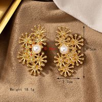 1 Pair Retro Lady Geometric Plating Alloy 14k Gold Plated Ear Studs main image 6