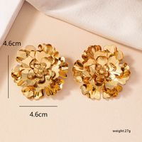 1 Paar Ig-stil Einfacher Stil Blume Überzug Ferrolegierung 14 Karat Vergoldet Ohrstecker sku image 1