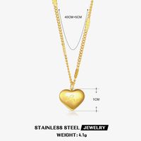 304 Stainless Steel 18K Gold Plated IG Style Plating Heart Shape Necklace sku image 1