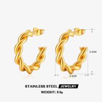 1 Pair Ig Style Twist Plating Stainless Steel 18k Gold Plated Earrings sku image 1