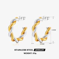 1 Pair Ig Style Twist Plating Stainless Steel 18k Gold Plated Earrings sku image 2