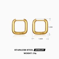 1 Pair Simple Style Square Plating 304 Stainless Steel 18K Gold Plated Earrings sku image 2