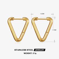 1 Pair Basic Simple Style Triangle Plating Stainless Steel 18k Gold Plated Earrings sku image 2