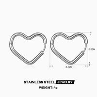 1 Pair Simple Style Streetwear Heart Shape Plating 304 Stainless Steel 18K Gold Plated Earrings sku image 1