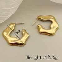 1 Pair Basic Classic Style C Shape Plating 304 Stainless Steel 14K Gold Plated Earrings main image 5