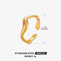 Edelstahl 304 18 Karat Vergoldet IG-Stil Überzug Irregulär Offener Ring sku image 2