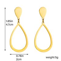 1 Pair Simple Style Water Droplets Plating 304 Stainless Steel No Inlaid 18K Gold Plated Drop Earrings main image 4