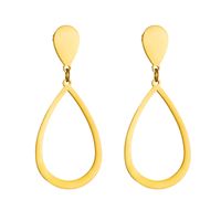 1 Pair Simple Style Water Droplets Plating 304 Stainless Steel No Inlaid 18K Gold Plated Drop Earrings main image 5