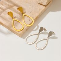 1 Pair Simple Style Water Droplets Plating 304 Stainless Steel No Inlaid 18K Gold Plated Drop Earrings main image 6