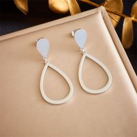 1 Pair Simple Style Water Droplets Plating 304 Stainless Steel No Inlaid 18K Gold Plated Drop Earrings main image 3
