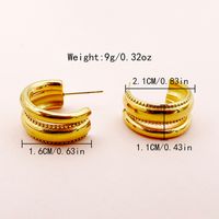 1 Pair Vacation Modern Style Classic Style C Shape Plating 304 Stainless Steel 14K Gold Plated Earrings main image 6