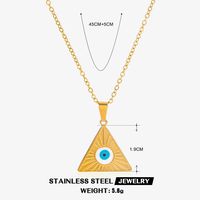 304 Stainless Steel 18K Gold Plated Streetwear Enamel Plating Triangle Devil'S Eye Resin Necklace sku image 1