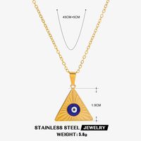 304 Stainless Steel 18K Gold Plated Streetwear Enamel Plating Triangle Devil'S Eye Resin Necklace sku image 2