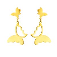 1 Pair Elegant Streetwear Butterfly Plating 304 Stainless Steel No Inlaid 18K Gold Plated Earrings main image 5