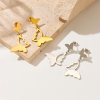 1 Pair Elegant Streetwear Butterfly Plating 304 Stainless Steel No Inlaid 18K Gold Plated Earrings main image 1