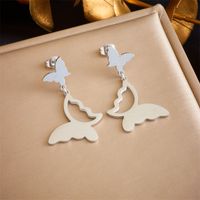 1 Pair Elegant Streetwear Butterfly Plating 304 Stainless Steel No Inlaid 18K Gold Plated Earrings main image 3