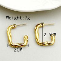 1 Pair Casual Vacation Classic Style C Shape Plating 304 Stainless Steel 14K Gold Plated Earrings sku image 1