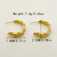 1 Pair Casual Vacation Classic Style C Shape Plating 304 Stainless Steel 14K Gold Plated Earrings sku image 2