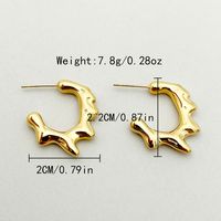 1 Pair Casual Vacation Classic Style C Shape Plating 304 Stainless Steel 14K Gold Plated Earrings sku image 3