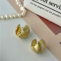 1 Pair Elegant Korean Style Solid Color Sterling Silver White Gold Plated Gold Plated Earrings main image 5