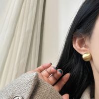 1 Paar Elegant Koreanische Art Einfarbig Sterling Silber Weißgold Plattiert Vergoldet Ohrringe main image 3