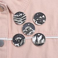 Casual Cartoon Style Starry Sky Ink Painting Ocean Alloy Stamping Stoving Varnish Unisex Brooches main image 6
