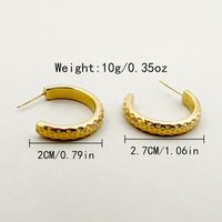 1 Pair Casual Vacation Classic Style C Shape Plating 304 Stainless Steel 14K Gold Plated Earrings sku image 5