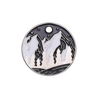 Casual Cartoon Style Starry Sky Ink Painting Ocean Alloy Stamping Stoving Varnish Unisex Brooches sku image 1