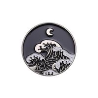 Casual Cartoon Style Starry Sky Ink Painting Ocean Alloy Stamping Stoving Varnish Unisex Brooches sku image 2