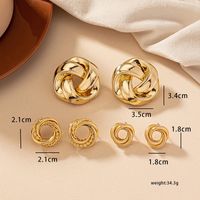 1 Set Retro Roman Style Geometric Plating Alloy Ear Studs main image 1