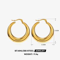1 Pair Simple Style Round Plating 304 Stainless Steel 18K Gold Plated Hoop Earrings sku image 4