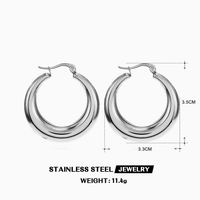 1 Pair Simple Style Round Plating 304 Stainless Steel 18K Gold Plated Hoop Earrings sku image 2