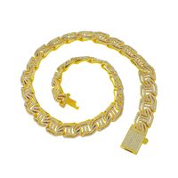 Hip-hop Geometric Alloy Inlay Rhinestones Men's Bracelets Necklace main image 3