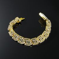 Hip-hop Geometric Alloy Inlay Rhinestones Men's Bracelets Necklace sku image 1