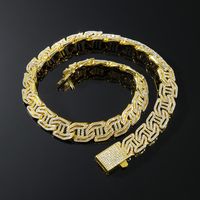 Hip-hop Geometric Alloy Inlay Rhinestones Men's Bracelets Necklace sku image 5
