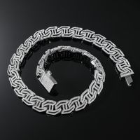 Hip-hop Geometric Alloy Inlay Rhinestones Men's Bracelets Necklace sku image 6