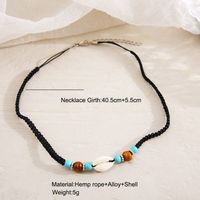 Casual Beach Shell Rope Shell Beaded Braid Unisex Necklace main image 4