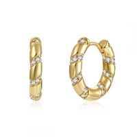 1 Paar Luxuriös Klassischer Stil Pentagramm Kreis Überzug Inlay Kupfer Zirkon 18 Karat Vergoldet Ohrringe sku image 15