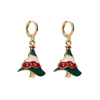 1 Pair Christmas Streetwear Christmas Tree Santa Claus Elk Enamel Alloy Drop Earrings main image 2
