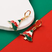 1 Pair Christmas Streetwear Christmas Tree Santa Claus Elk Enamel Alloy Drop Earrings sku image 5